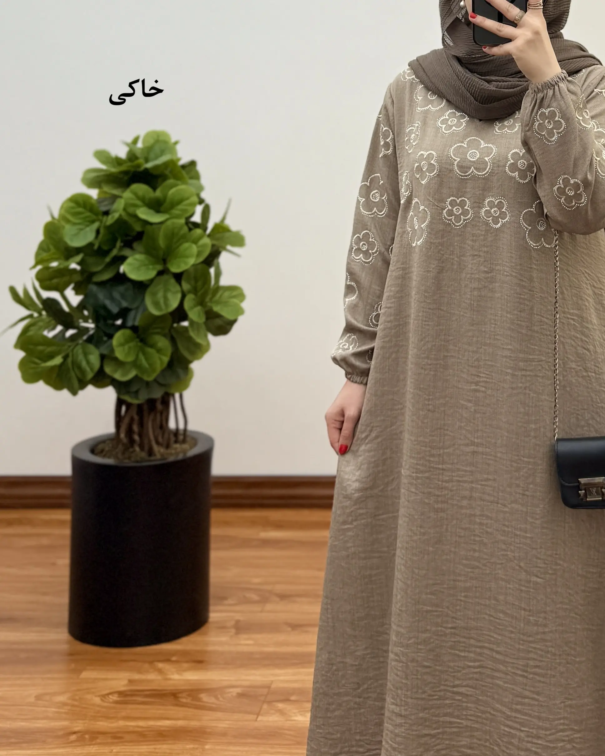 پیراهن مانتویی شانتون بلند مدل نگین